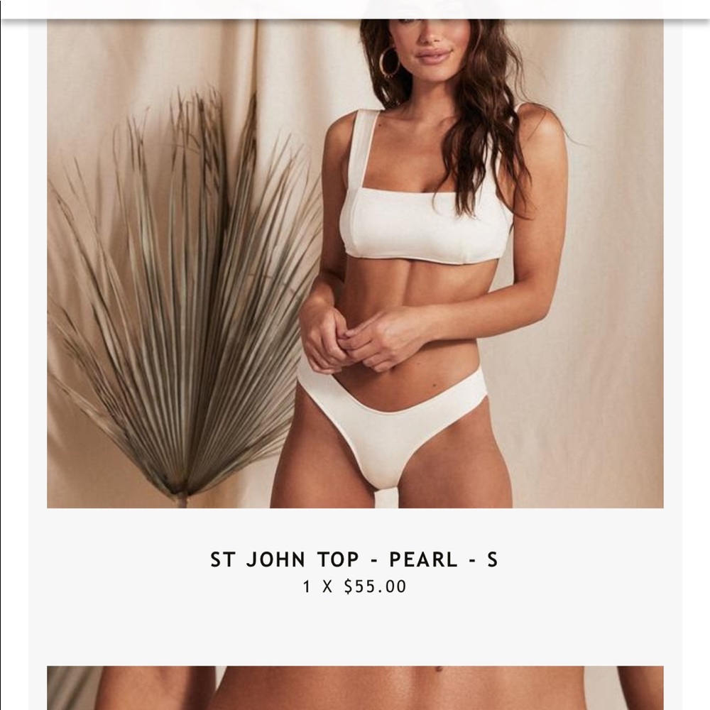 TAN + LINES PEARL BIKINI SET by Sivan Ayla
